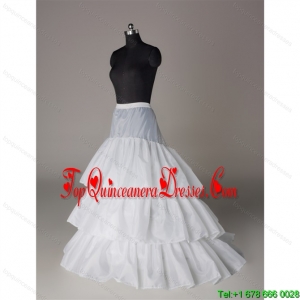 Unique Organza A Line Sweep Train White Petticoat