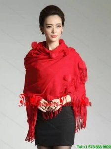 2015 Perfect Red Wraps with Knitted Fabric