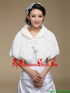 Fold-over Collar Special Occasion Rabbit Fur Shawls