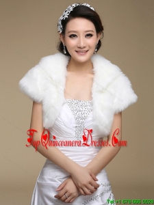 2015 Fashionable Faux Fur White Wraps