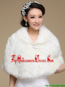 2015 Luxurious Faux Fur White Wraps