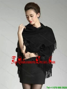 The Brand New Style Black Knitted Fabric 2015 Wraps