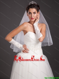 Elegant Satin Fingerless Elbow Length Appliques Bridal Gloves