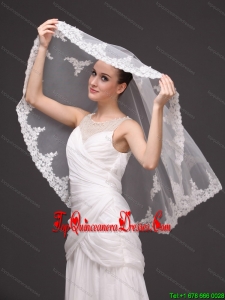Two-tier Tulle With Appliques Elbow Length Veil