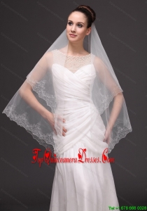 Lace Appliques Tulle Fashionable Bridal Veils For Wedding