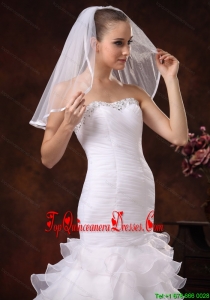 Taffeta Trim Edge Discount Tulle Bridal Veils For Wedding