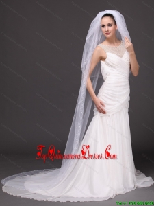 Three-tier and Embroidery Bridal Veils For Wedding