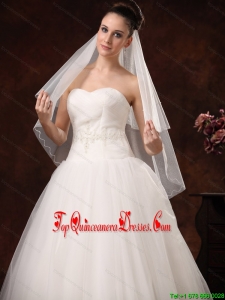 2 Layers Graceful Organza Ribbon Edge Bridal Veils