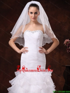 Tulle Ribbon Edge Bridal Veil For Wedding