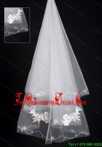Organza Lace Applique Edge Bridal / Wedding Veil