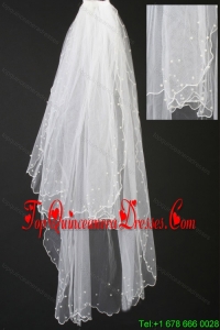 Organza Pearl Trim Edge Wedding / Bridal Veil