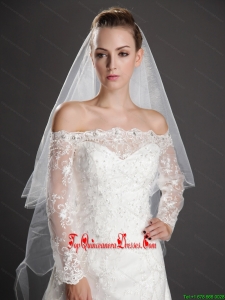 Inspired Layer Ribbon Edge Organza Bridal Veil