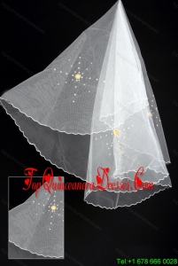 Organza Imitation Pearls Bridal Veil