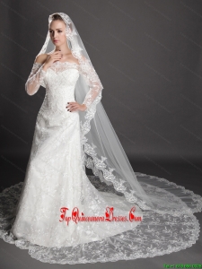 Perfect Lace Appliques Edge Organza Wedding Veil