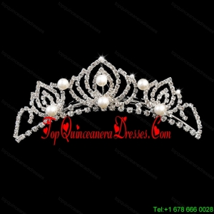 Popular Tiara With Rhinestone and Imitation Pearl Accents