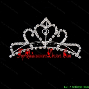 Sweet Tiara With Cute Sweetheart Shaped Rhinestone