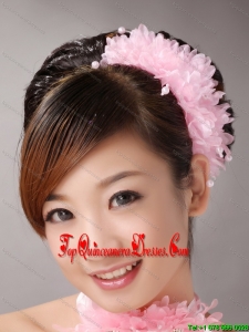 Baby Pink Multilayer Imitation Pearls Headpieces For Party