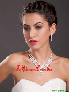 Ivory Imitation Pearl Two Pieces Ladies Necklace and Earrings Jewelry Set
