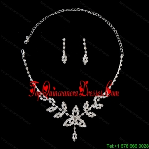 Lovely Alloy With Rhinestone Womens Jewelry Set Including Necklace And Earrings
