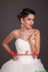 Luxurious Alloy Crystal Necklace And Earring Set