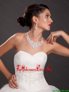 Shimmering Ladies Imitation Pearl Necklace and Earrings Jewelry Set