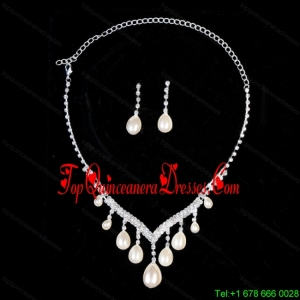 Splendid Big Drop Pearl Ladies Necklace And Earrings Jewelry Set