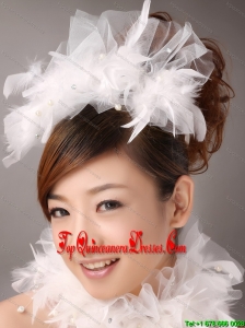 Beautiful Feather Flower Imitation Pearls Fascinators