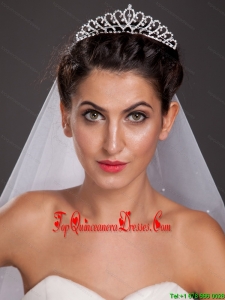 Beautiful Sweetheart Shaped Tiara With Beading Accents