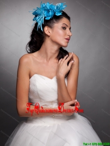 Blue Taffeta Hand Made Flowers Headpieces