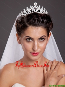 Elegant Alloy Employed Tiara With Beading Decorates