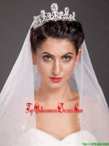 Fashionable Alloy Tiara With Floral Shaped Beading Accents