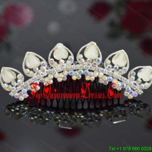 Custom Made Tiara With Beaded and Rhinestones Decorate