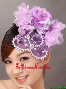 Lavender Organza Rhinestone Wedding Fascinators