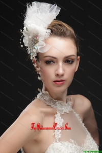 Noble Feather Imitation Pearls Fascinators With Colorful Rhinestones