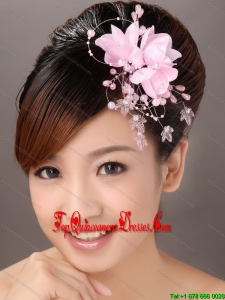 Pink Organza Imitation Pearls Special Occasion Fascinators