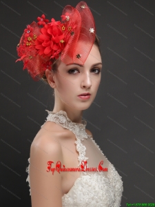 Exquisite Red Bowknot Shaped Fascinators With Appliques