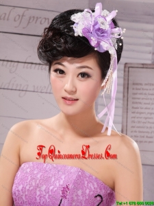 Side Clamp Flower and Lace Taffeta For Wedding Party