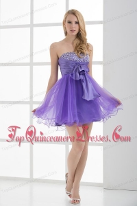 A-line Strapless Sleeveless Beading and Ruching Dama Dresses