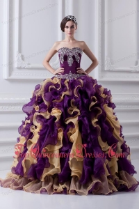 Beautiful Ball Gown Multi Colored Sweetheart 2014 Quinceanera Dress with Beading