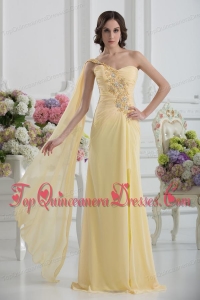 Bowknot Sweetheart Empire Watteau Train Dama Dresses in Gold