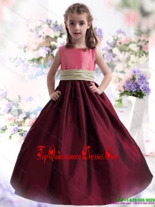 New Arrival Multi Color Ruffled 2015 Little Girl Pageant Dress with Sash