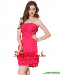 Gorgeous Popular Strapless Mini Length Prom Dresses with Ruching