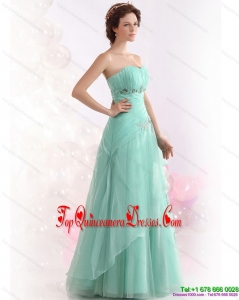 Fashionable Appple Green Sweetheart Damas Dresses with Ruching and Beading