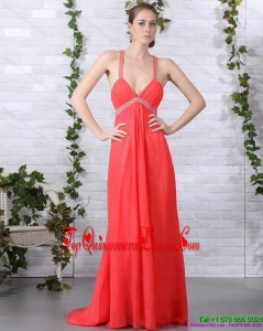 Fashionable Spaghetti Straps Damas Dresses with Ruching and Beading