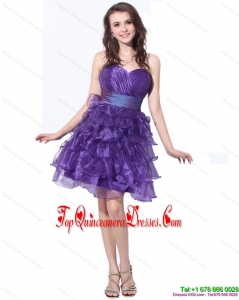 Fashionable Sweetheart Short Damas Dresses with Ruffled Layers