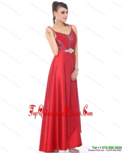 Fashionable Spaghetti Straps Floor Length Beading Damas Dresses for 2015