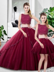 Affordable Fuchsia Scoop Zipper Lace and Ruching Sweet 16 Dresses Sleeveless