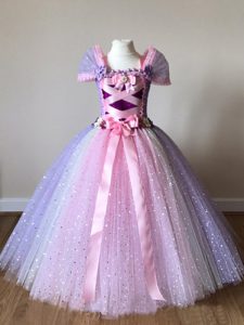 Multi-color Off The Shoulder Neckline Sequins and Bowknot Kids Pageant Dress Cap Sleeves Side Zipper