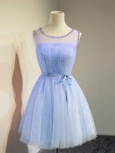 Knee Length Empire Sleeveless Lavender Damas Dress Lace Up