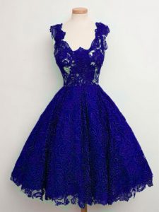 Best Blue Vestidos de Damas Prom and Party and Wedding Party with Lace Straps Sleeveless Lace Up